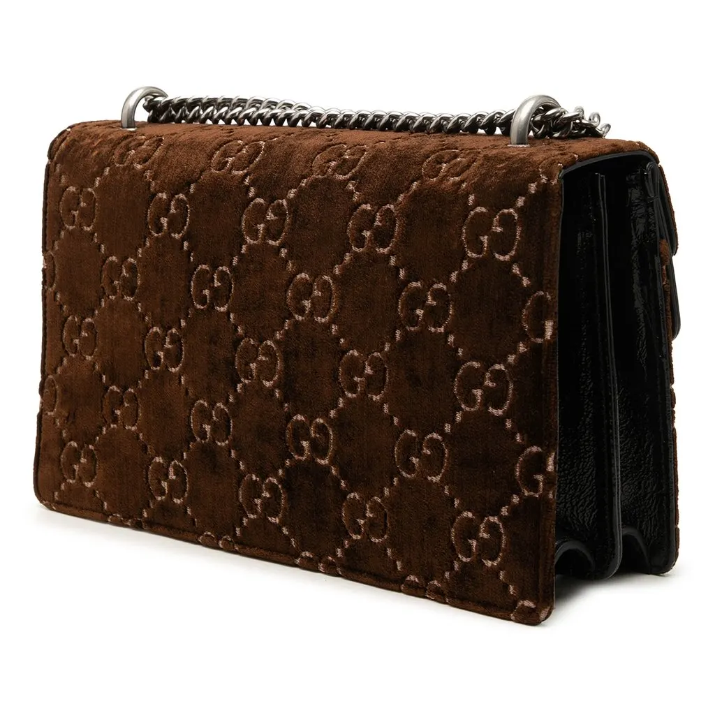 Gucci Medium GG Velvet Dionysus Shoulder Bag Brown Velvet Very good - Back View