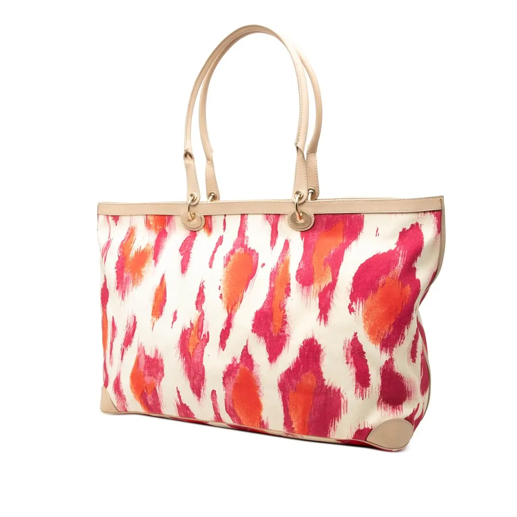 Dior Large Printed Canvas St Tropez Tote Brown Very good - Back View