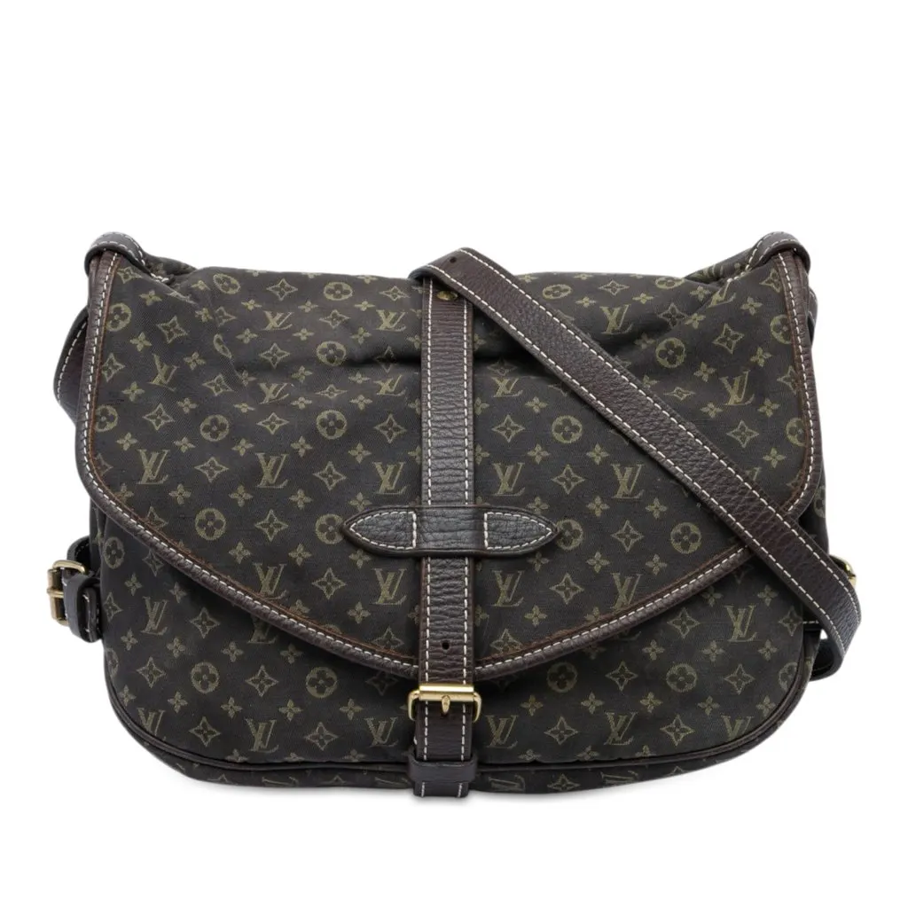 Louis Vuitton Monogram Mini Lin Saumur 30 Brown Very good - Front View
