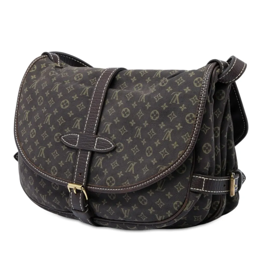 Louis Vuitton Monogram Mini Lin Saumur 30 Brown Very good - Back View