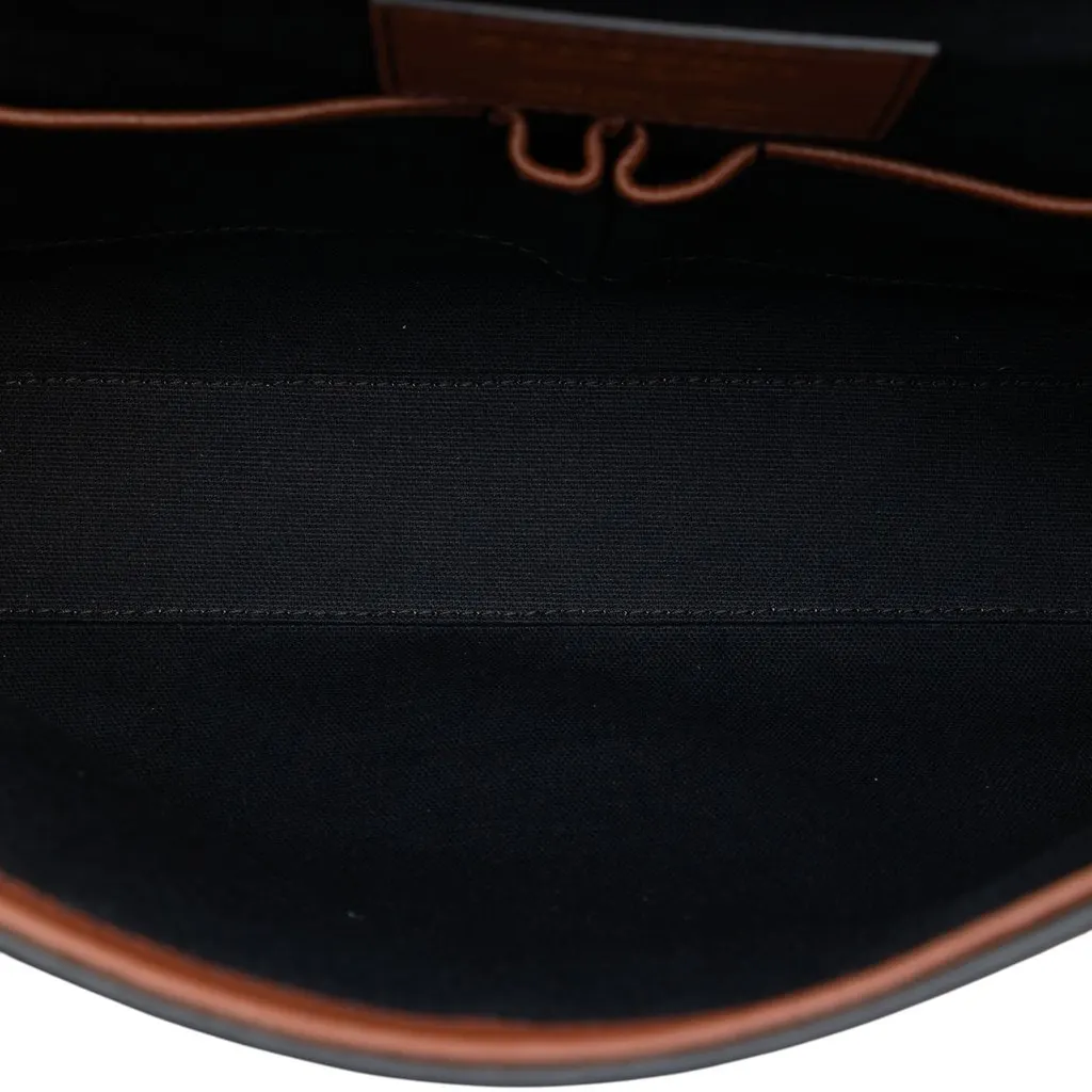 Burberry Leather and House Check Canvas Ethan Business Bag Brown Leather Very good - Model View