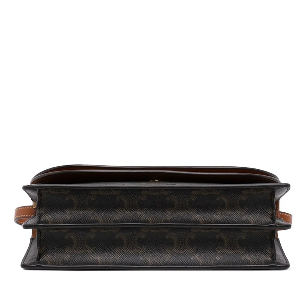 Celine Triomphe Coated Canvas Wallet On Strap Brown Very good - Inside View