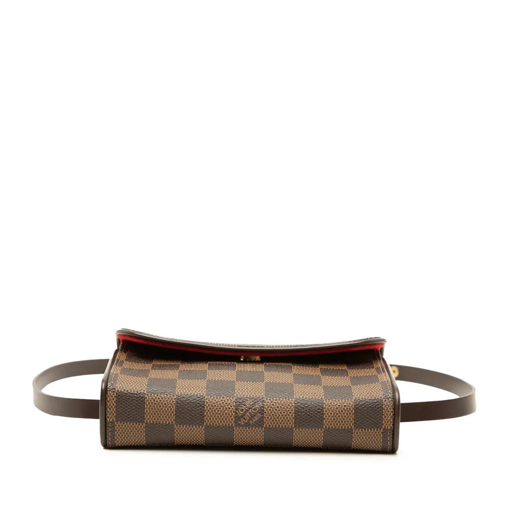 Louis Vuitton Damier Ebene Florentine Pochette Brown Canvas Good - Inside View