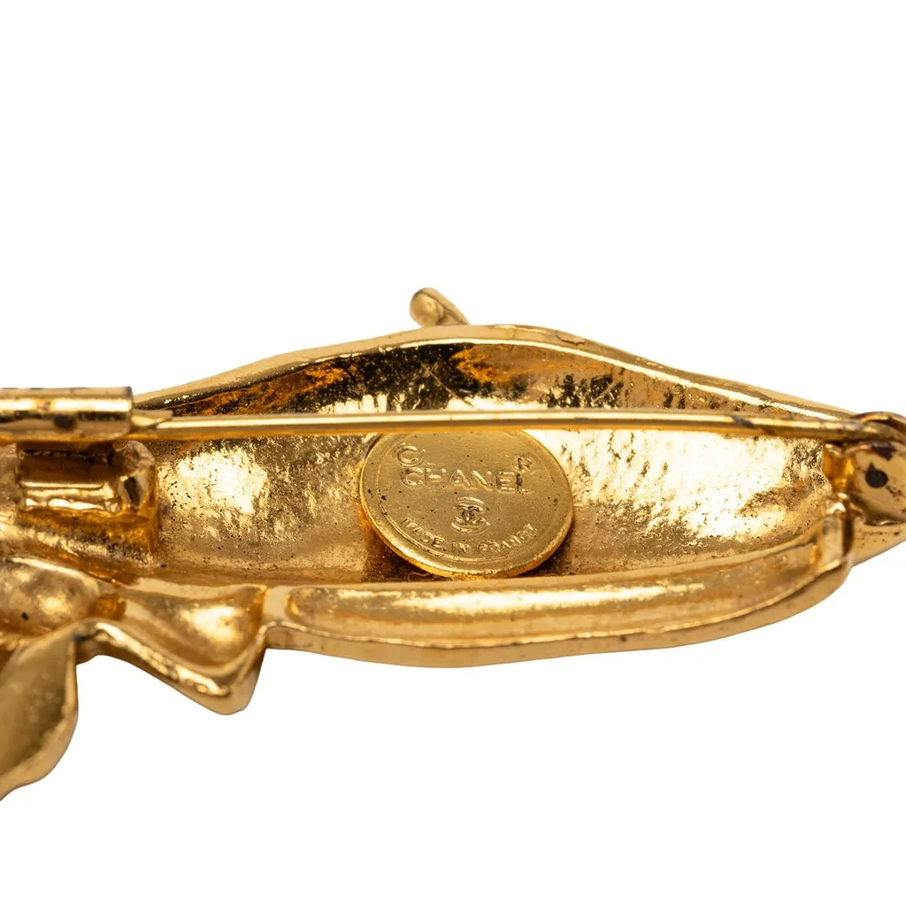 Chanel Gold Plated Beret Hat Brooch Gold Metal Very good - Inside View