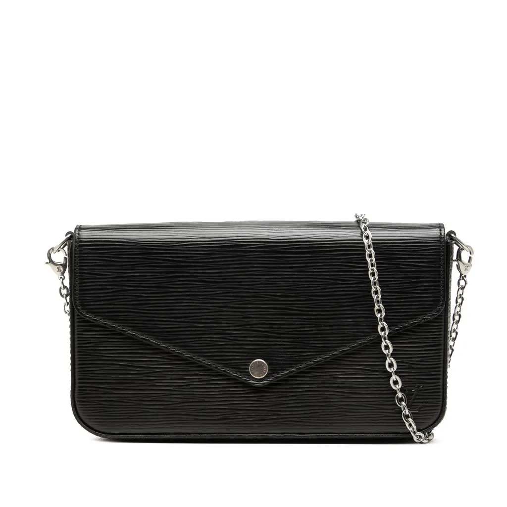 Louis Vuitton Epi Pochette Felicie Black Leather Good - Front View
