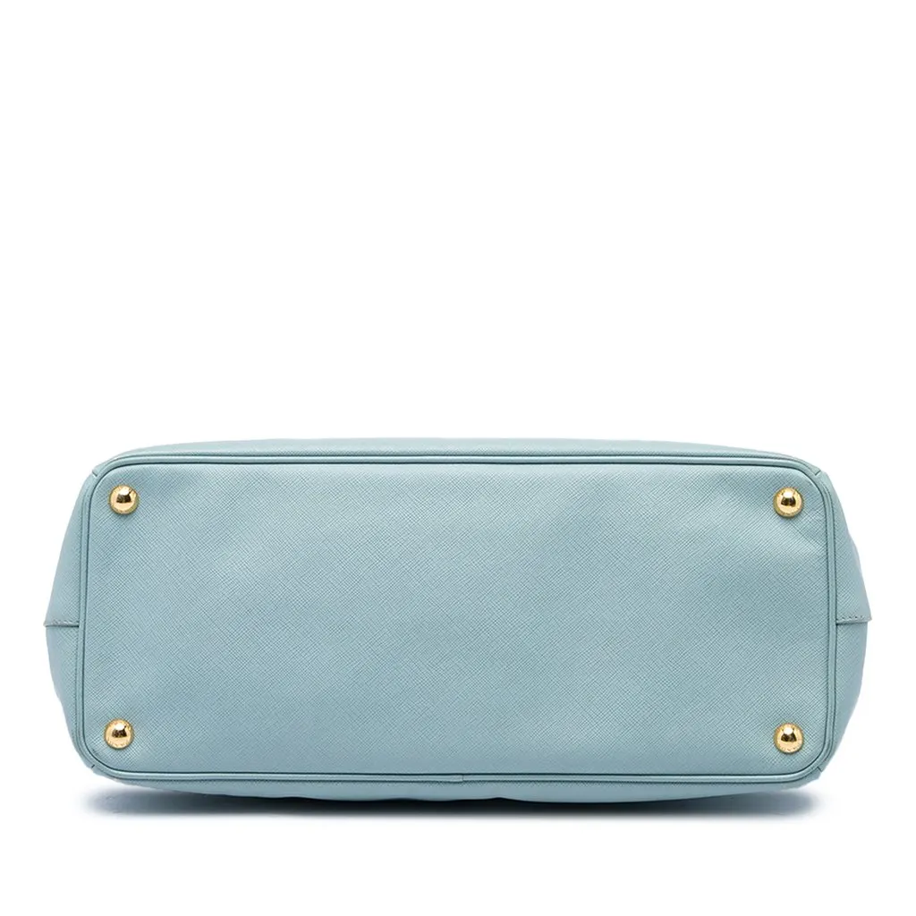Prada Large Saffiano Lux Galleria Double Zip Satchel Blue Leather Very good - Inside View