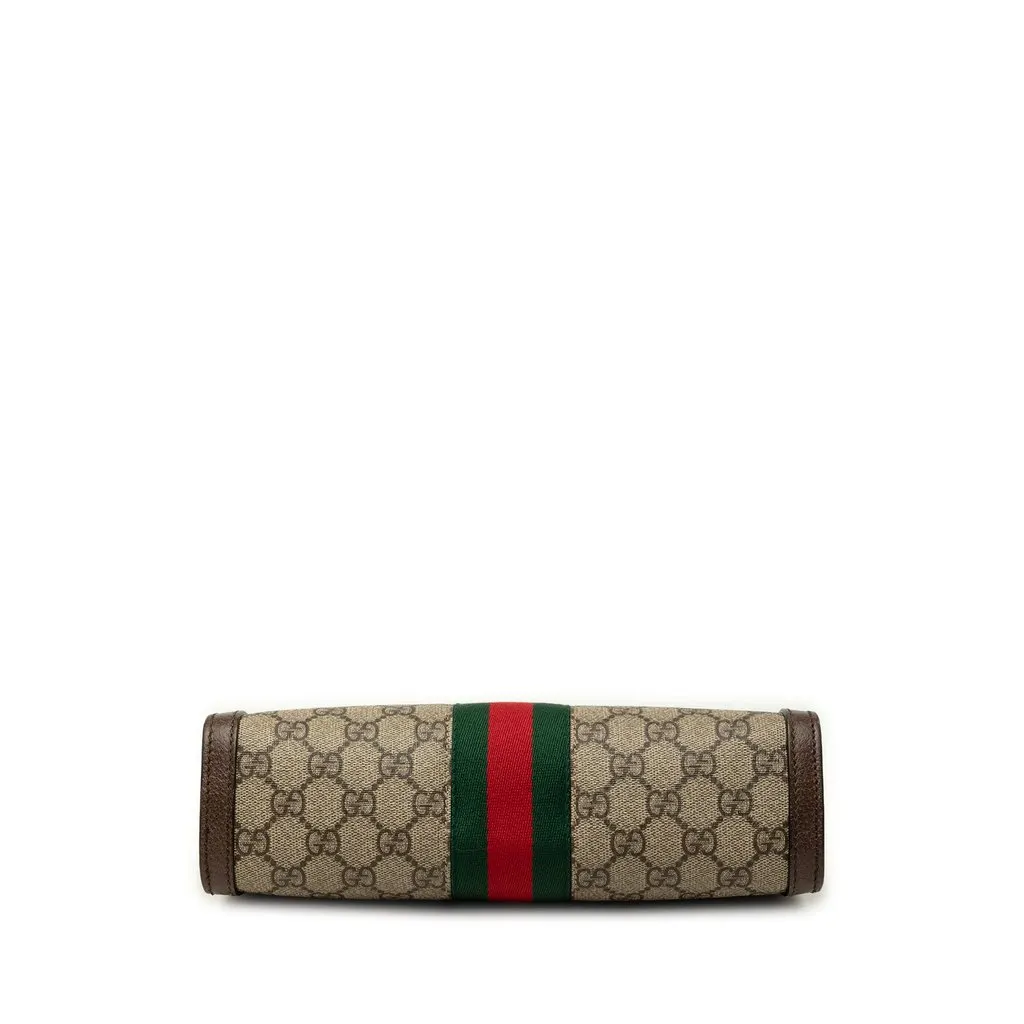 Gucci Small GG Supreme Web Ophidia Chain Crossbody Beige Canvas Good - Inside View