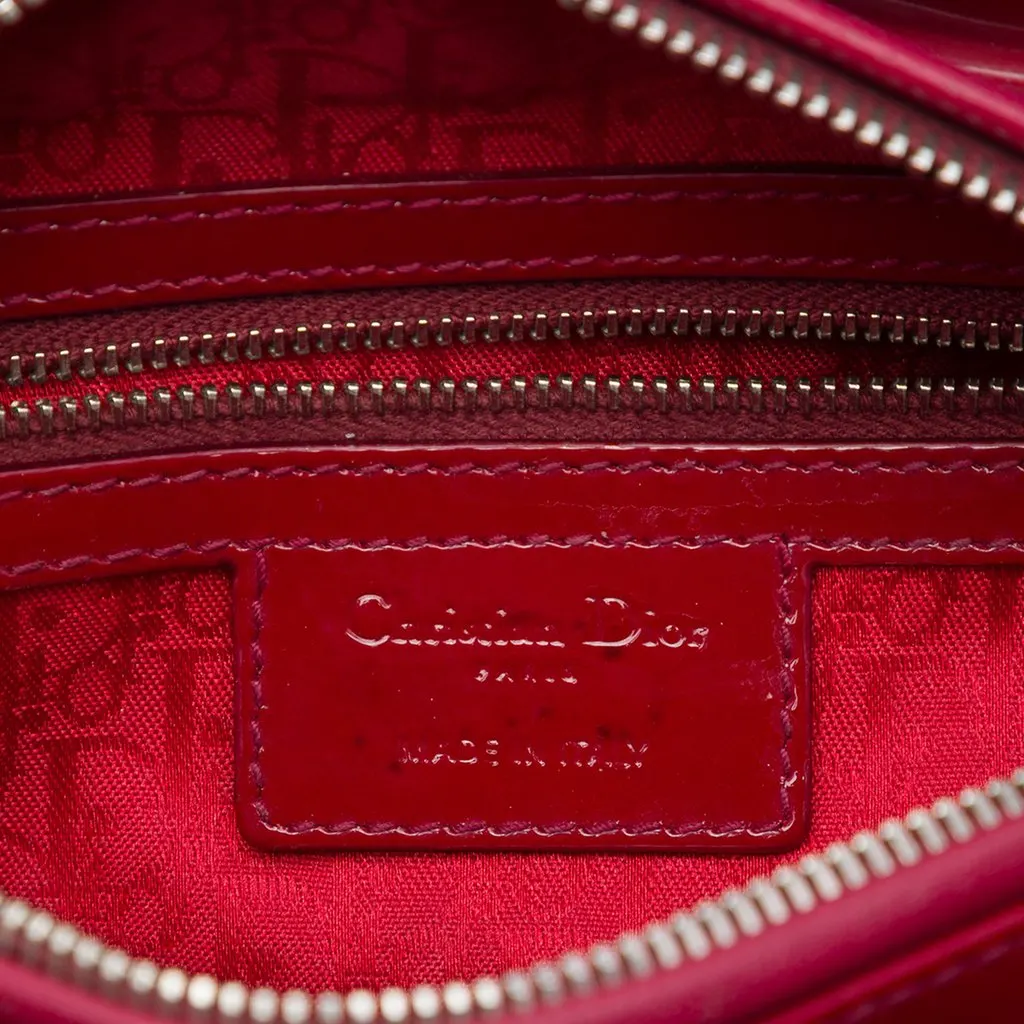 Dior Medium Patent Cannage Lady Dior Red Leather Very good - Box View