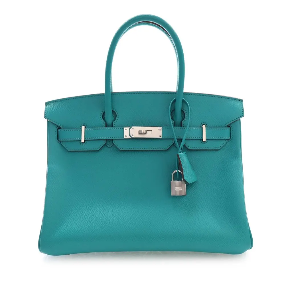 Hermès Epsom Birkin Retourne 30 Blue Leather Very good - Back View