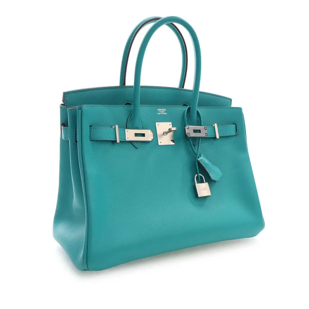 Hermès Epsom Birkin Retourne 30 Blue Leather Very good - Model View