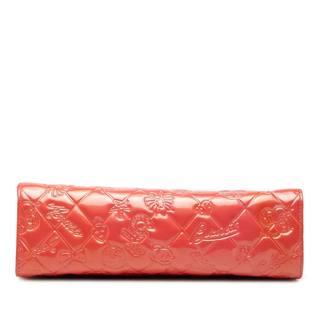 Chanel Quilted Patent Embossed Lucky Symbols Pochette Pink Leather Very good - Inside View