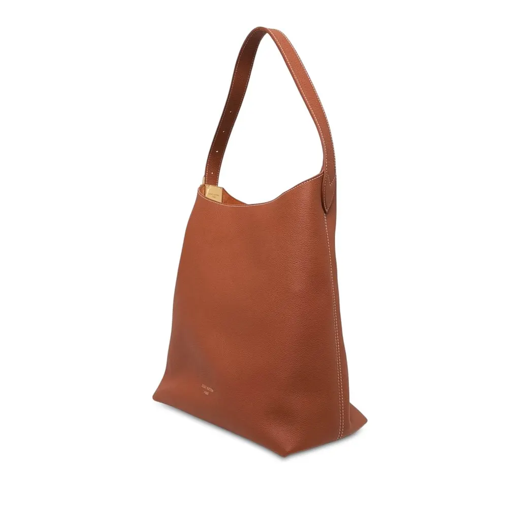 Louis Vuitton Grained Calfskin Low Key Hobo MM Brown Leather Very good - Back View