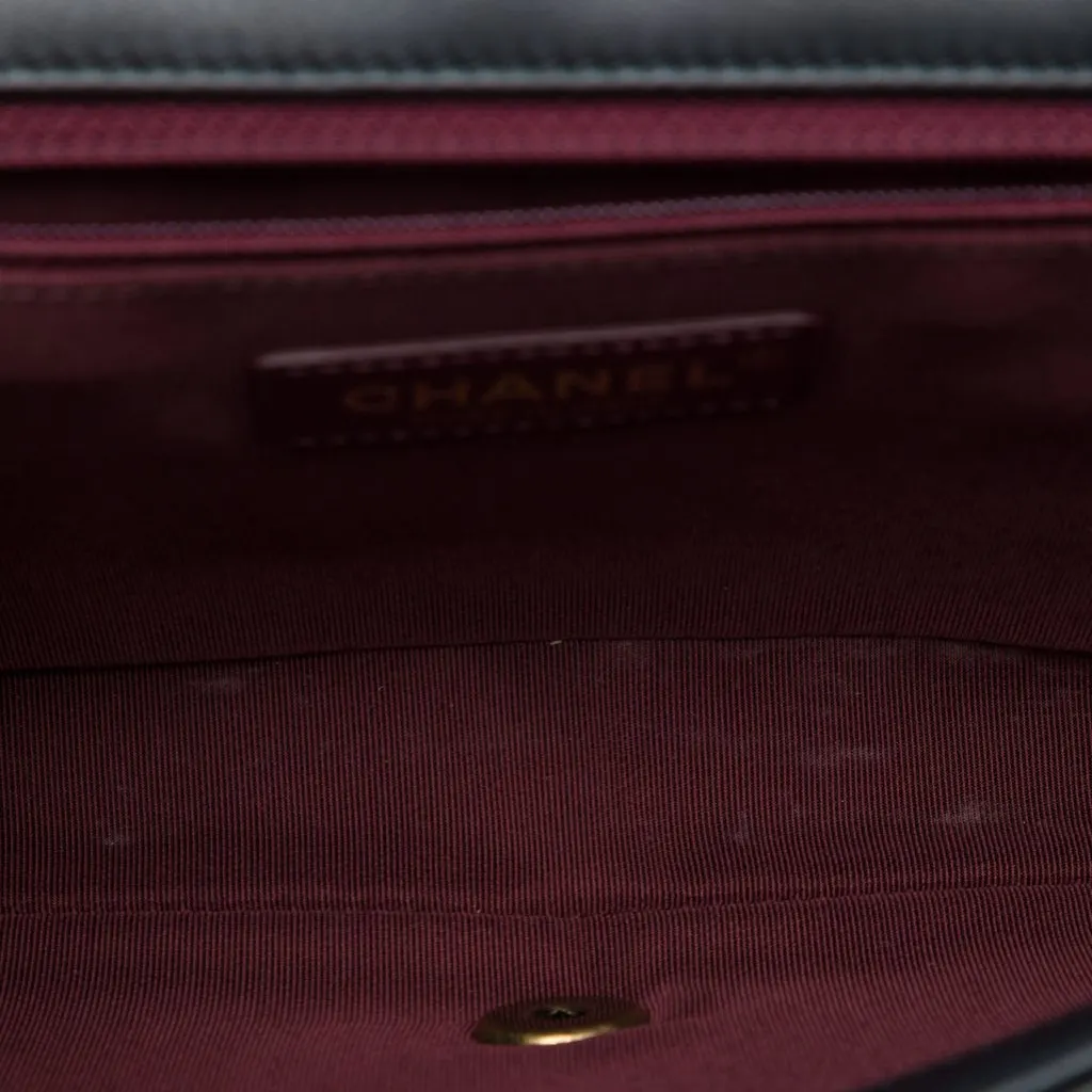 Chanel Paris Rome Quilted Lambskin Gold Bar Flap Black Leather Very good - Model View
