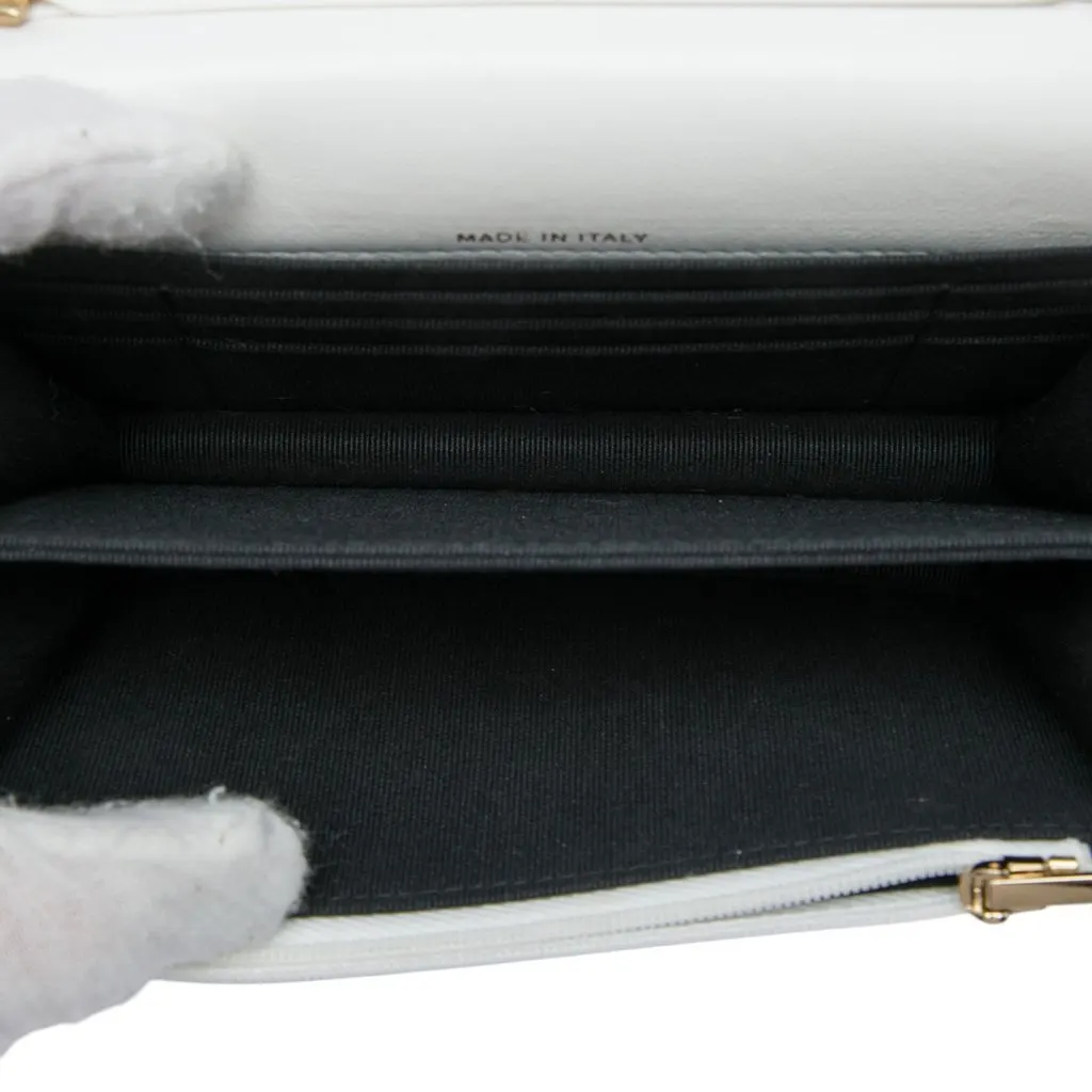 Chanel Quilted Lambskin Candy Chain Clutch with Chain White Leather Very good - Model View