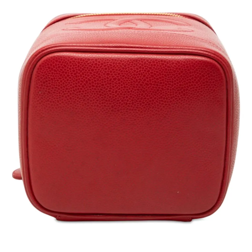 Chanel CC Caviar Vanity Bag Red Leather Very good - Inside View