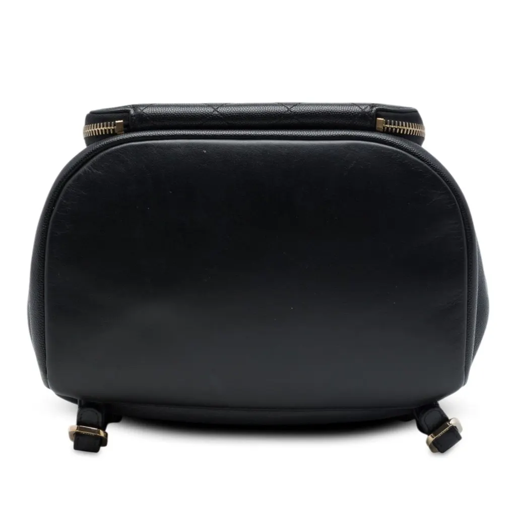 Chanel Caviar Business Affinity Backpack Black Leather Good - Inside View