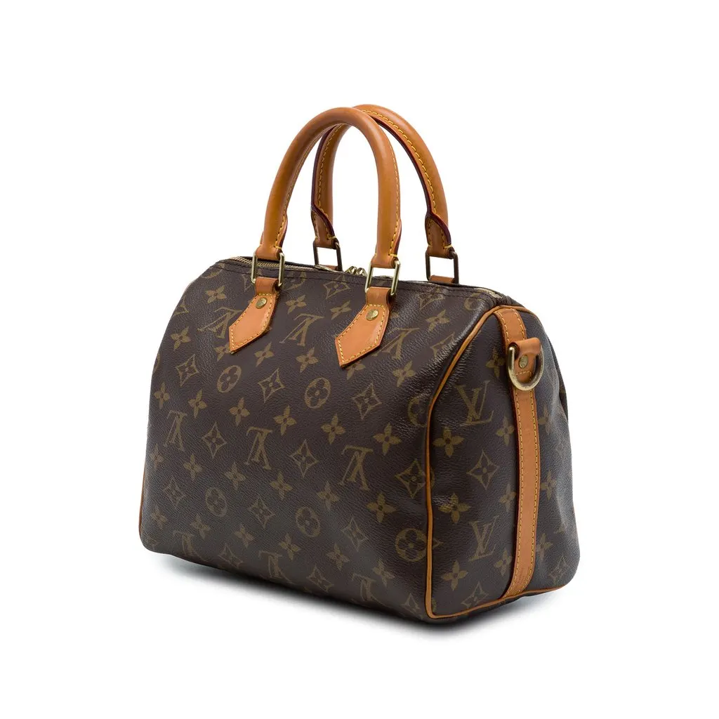 Louis Vuitton Monogram Speedy Bandouliere 25 Brown Canvas Good - Back View