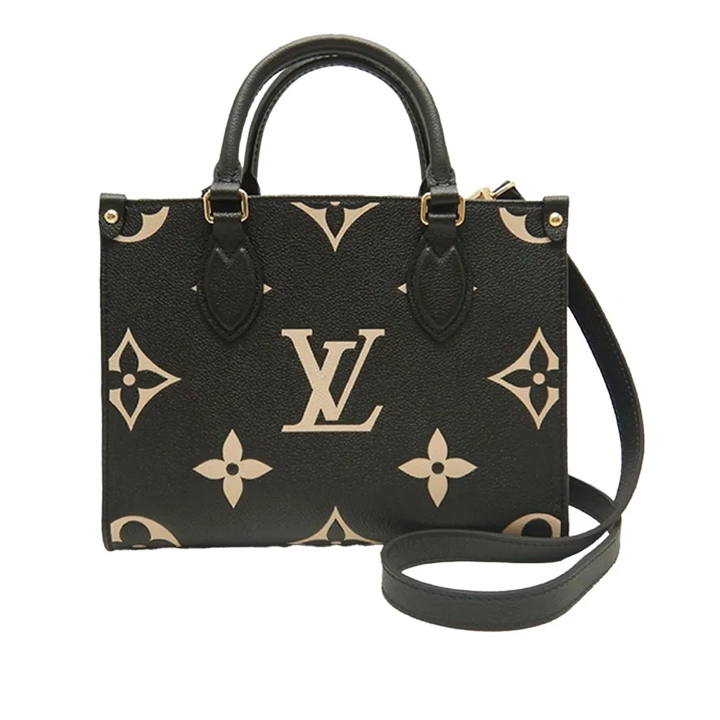 Louis Vuitton Bicolor Monogram Empreinte Giant Onthego PM Black Leather Very good - Front View