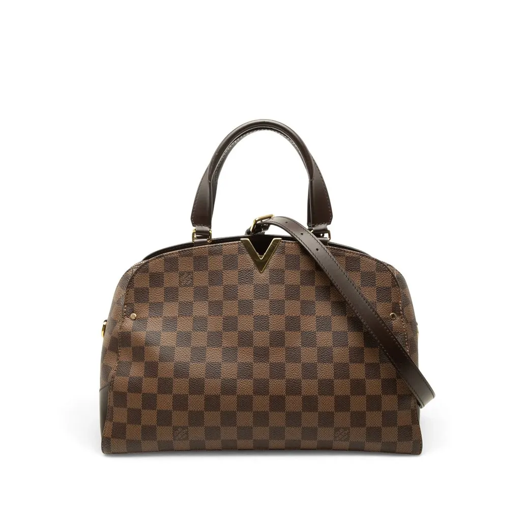 Louis Vuitton Damier Ebene Kensington Bowling Brown Canvas Very good - Front View