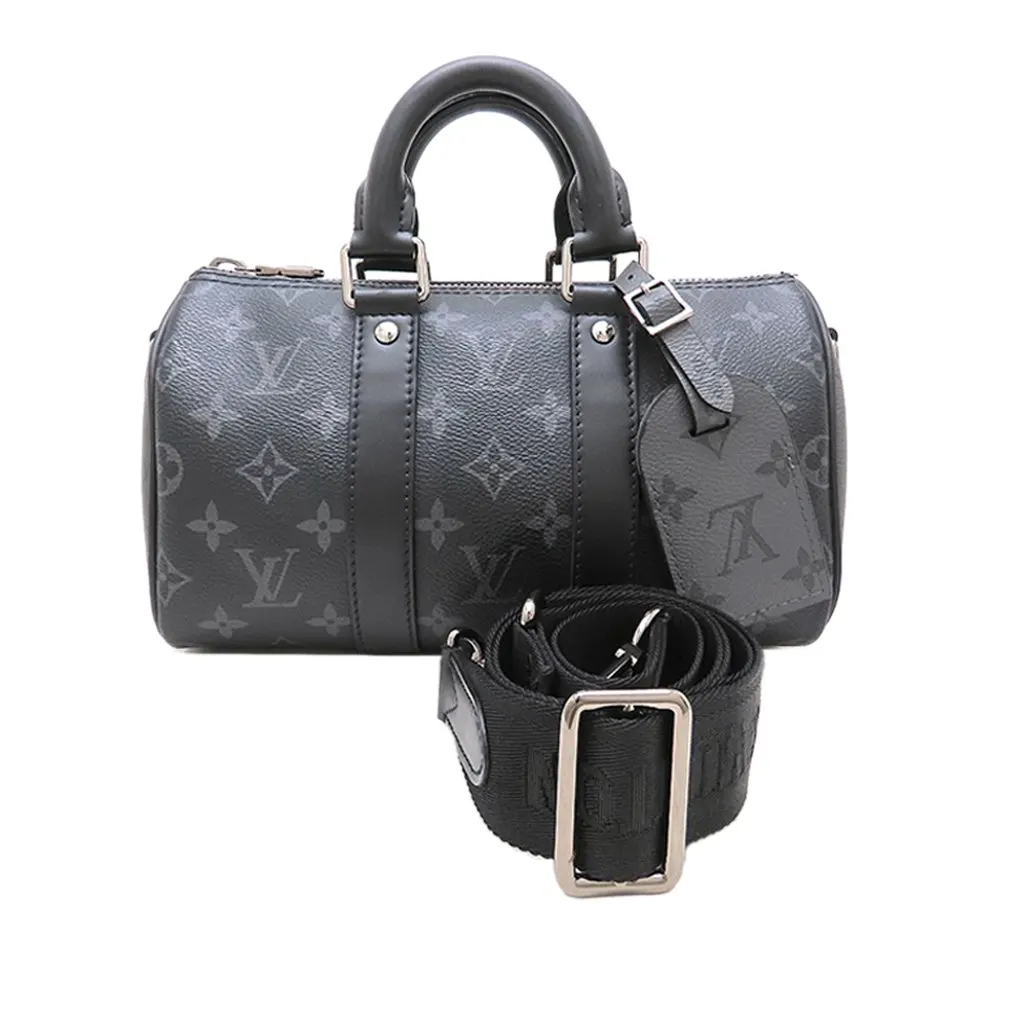 Louis Vuitton Monogram Eclipse Reverse Keepall Bandouliere 25 Black Very good - Front View