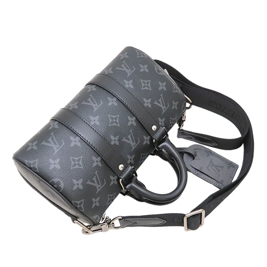 Louis Vuitton Monogram Eclipse Reverse Keepall Bandouliere 25 Black Very good - Back View