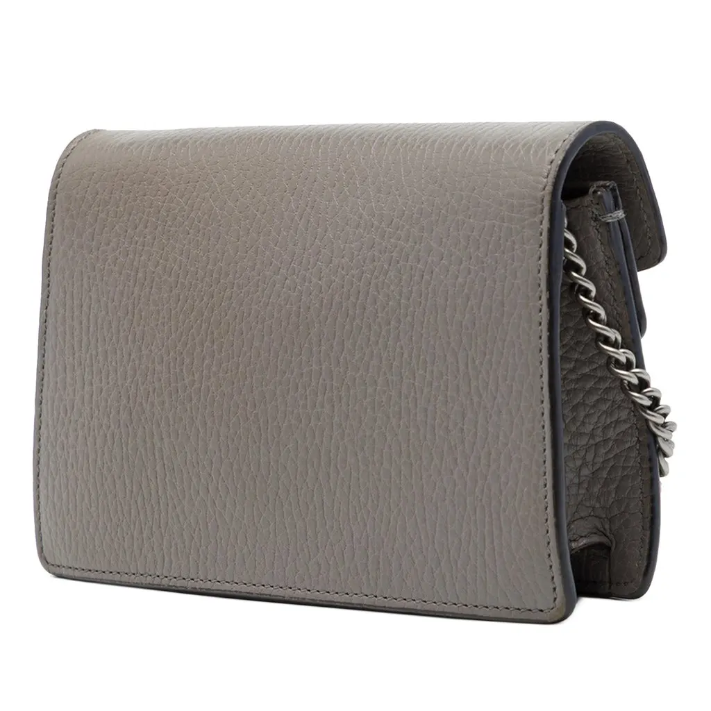 Gucci Mini Calfskin Dionysus Crossbody Grey Leather Good - Back View