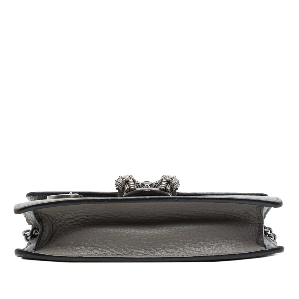 Gucci Mini Calfskin Dionysus Crossbody Grey Leather Good - Inside View