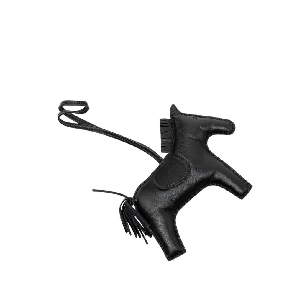 Hermès Milo Lambskin GriGri Rodeo Bag Charm  GM Black Leather Very good - Back View