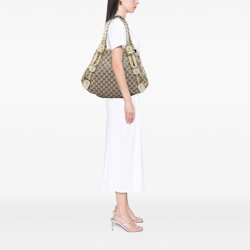 Gucci GG Canvas Horsebit Pelham Shoulder Bag Beige Very good - Box View