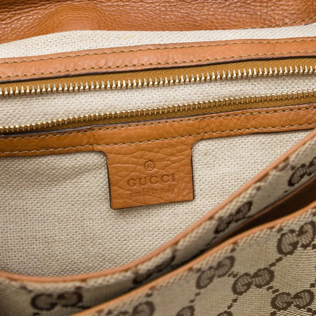 Gucci GG Canvas Marrakech Shoulder Bag Beige Canvas Good - Box View