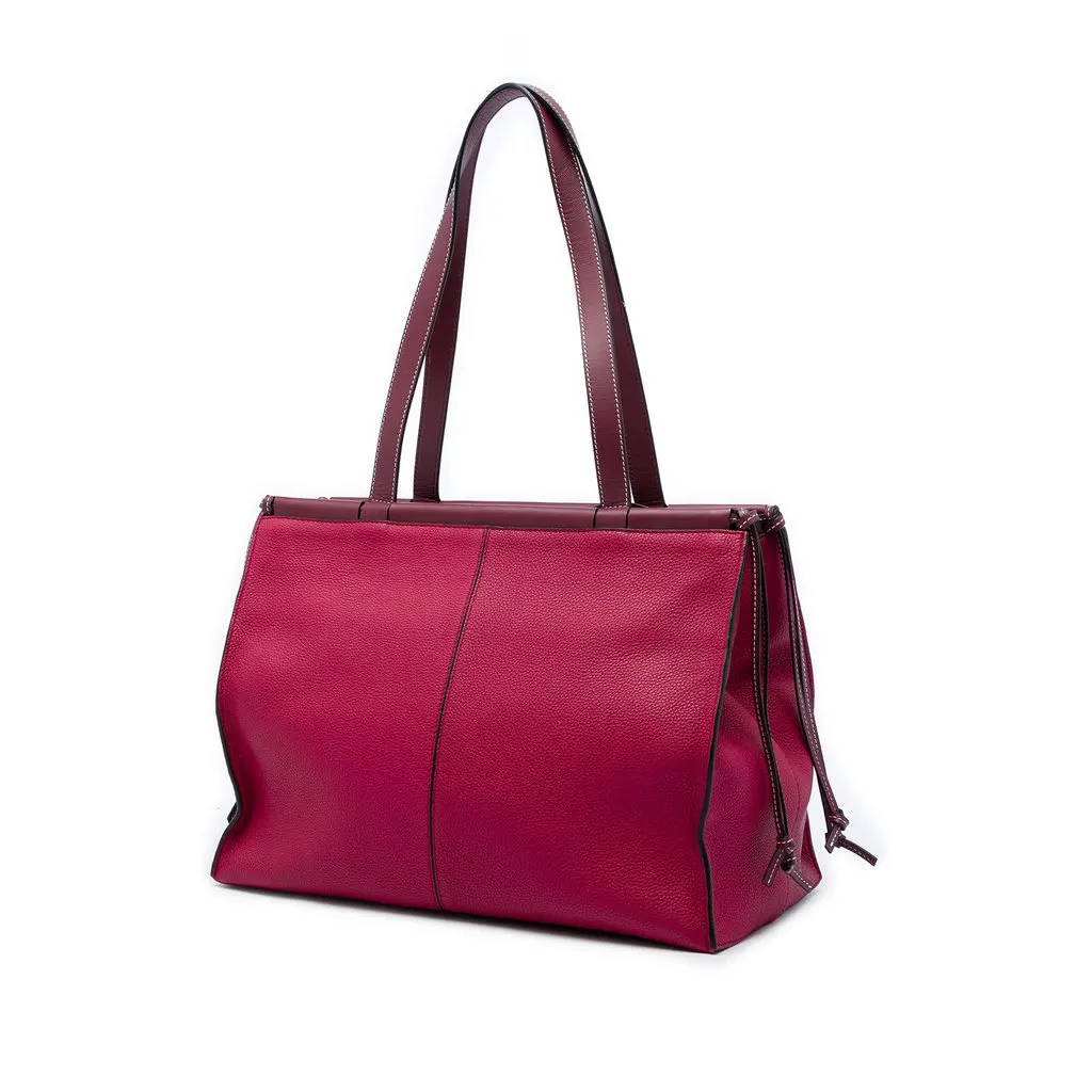 LOEWE Medium Leather Cushion Tote Red Leather Very good - Back View
