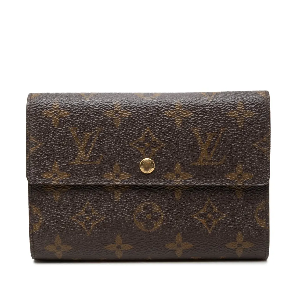 Louis Vuitton Monogram Porte Tresor Etui Papiers Wallet Brown Canvas Very good - Front View