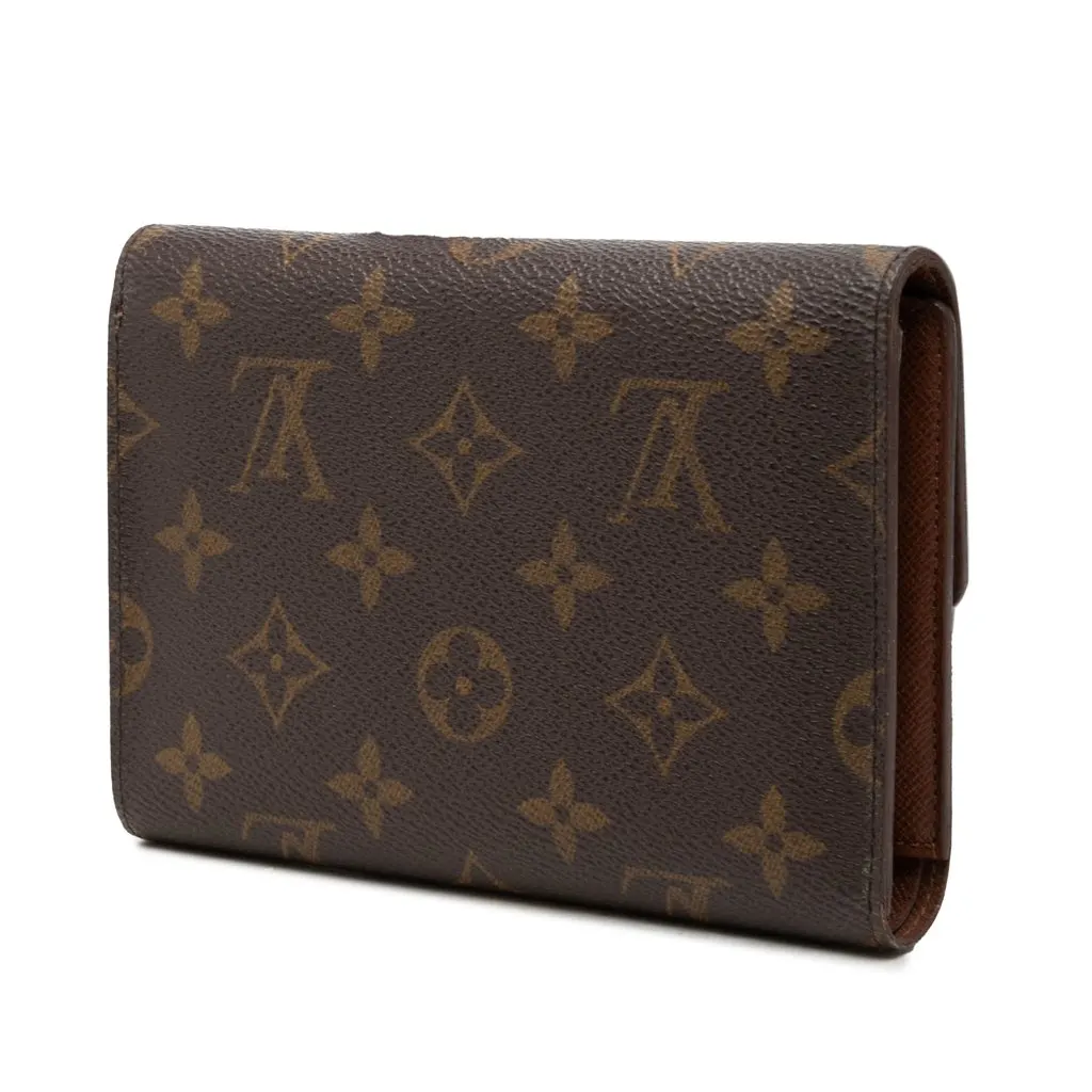 Louis Vuitton Monogram Porte Tresor Etui Papiers Wallet Brown Canvas Very good - Back View