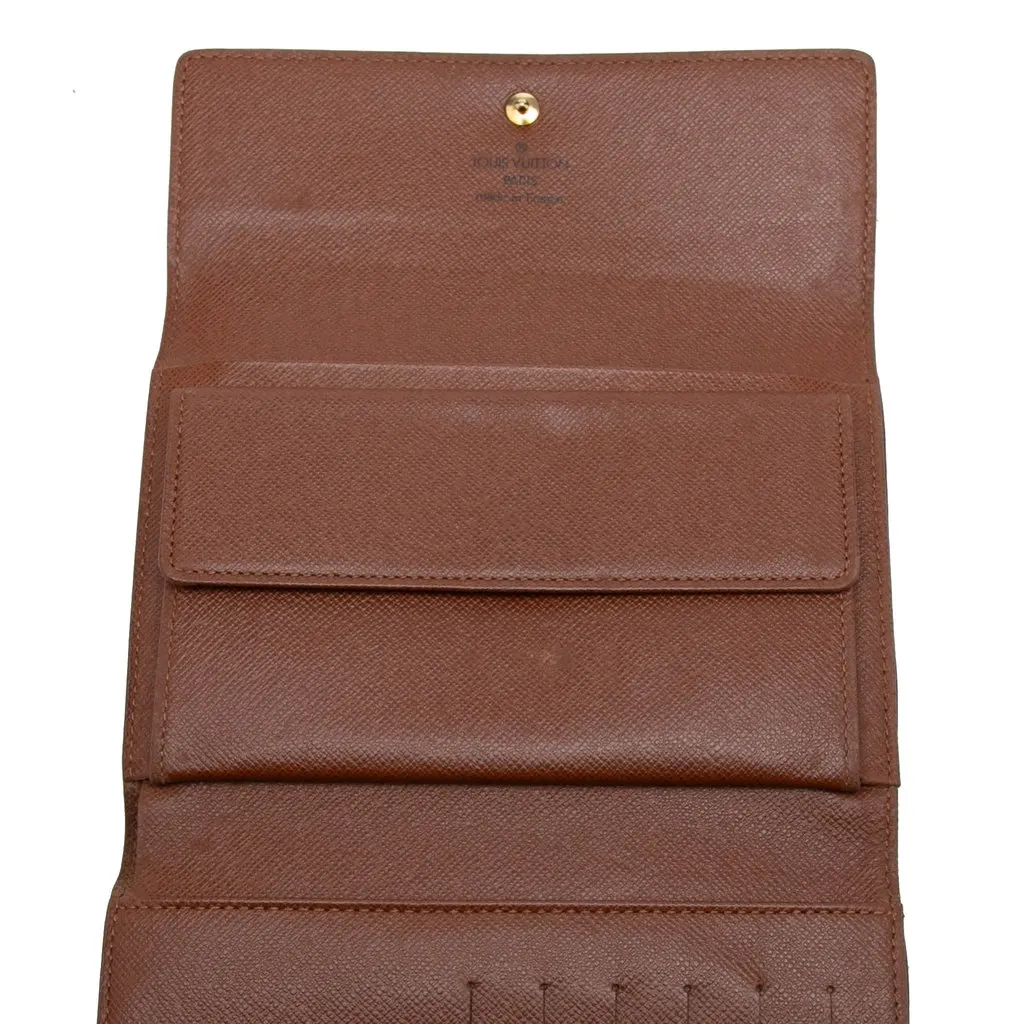Louis Vuitton Monogram Porte Tresor Etui Papiers Wallet Brown Canvas Very good - Model View