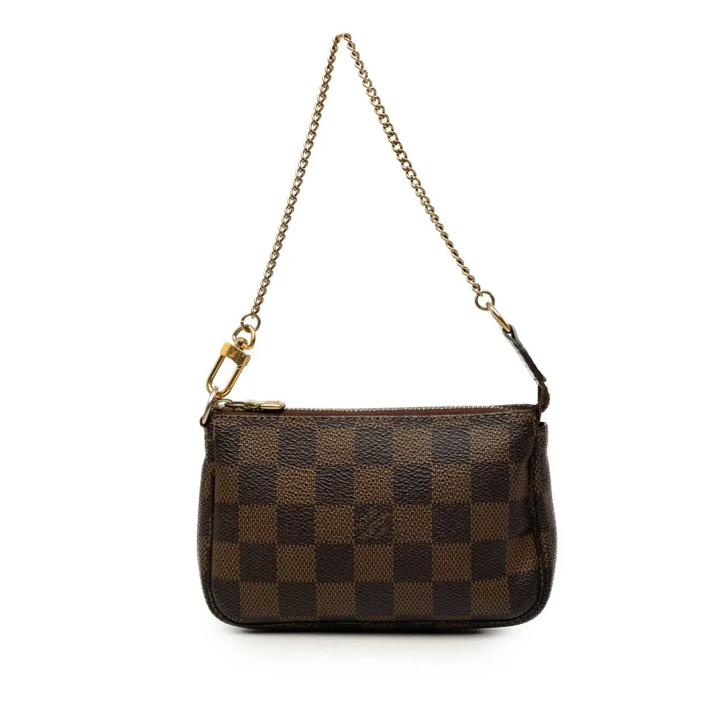 Louis Vuitton Damier Ebene Mini Pochette Accessoires Brown Canvas Very good - Front View
