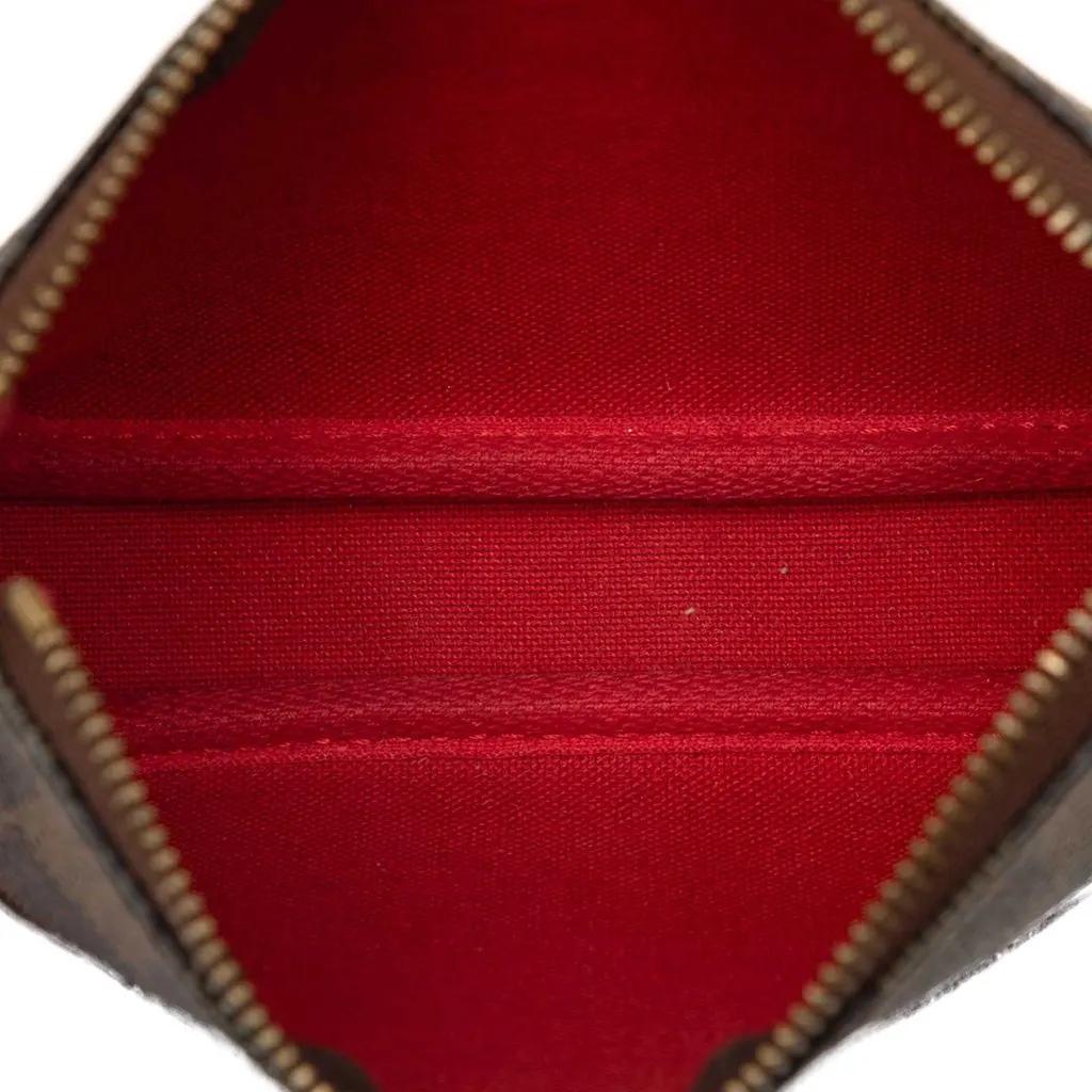 Louis Vuitton Damier Ebene Mini Pochette Accessoires Brown Canvas Very good - Model View