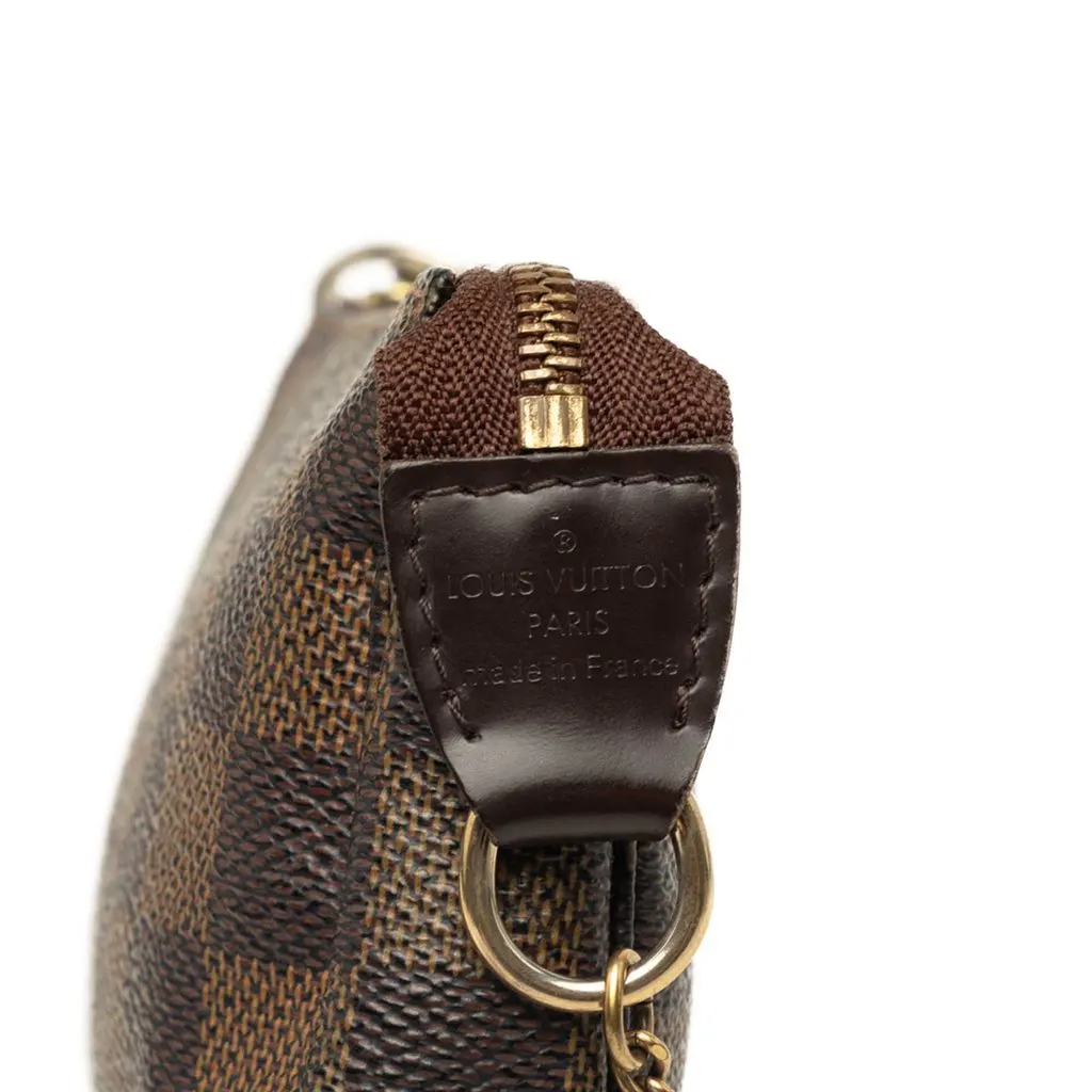Louis Vuitton Damier Ebene Mini Pochette Accessoires Brown Canvas Very good - Box View