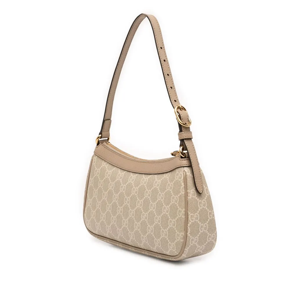 Gucci Small GG Supreme Ophidia Shoulder Bag Beige Very good - Back View