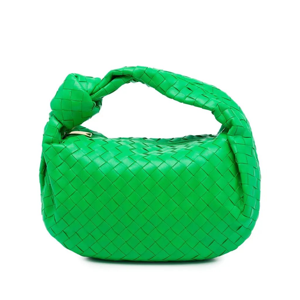 Bottega Veneta Teen Nappa Intrecciato Jodie Green Leather Very good - Front View