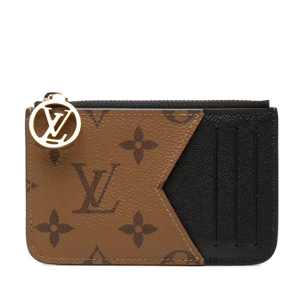 Louis Vuitton Monogram Reverse Romy Card Holder Brown Canvas Very good - Front View