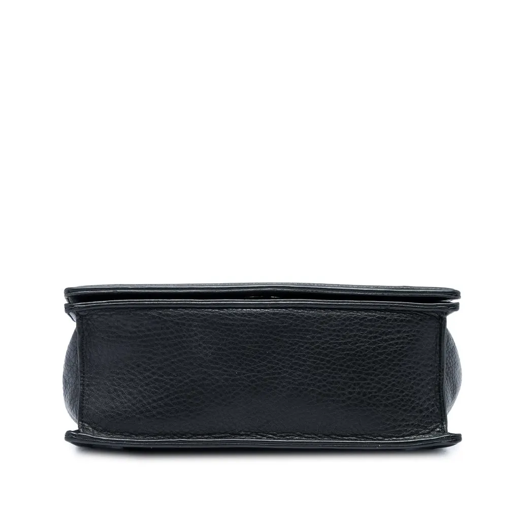 Dior Medium Grained Calfskin Diorama Flap Black Leather Good - Inside View