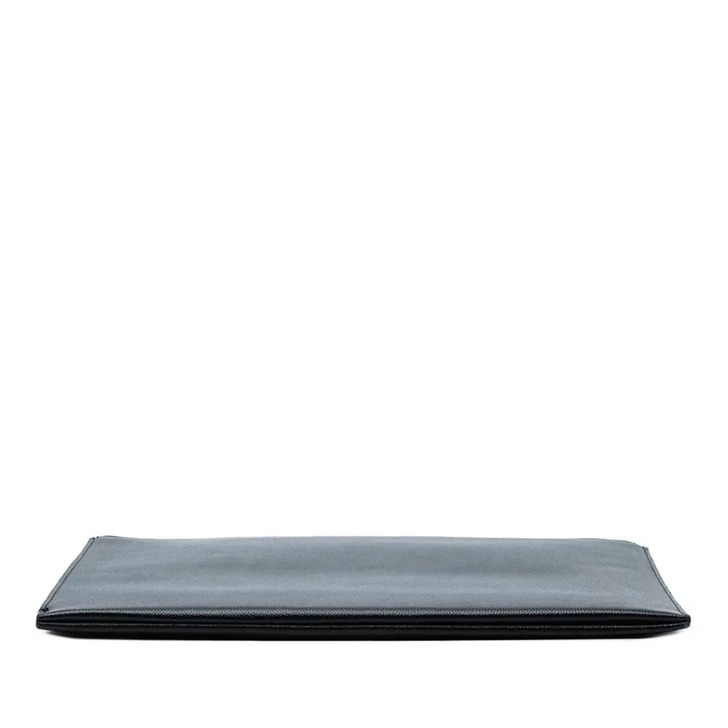 Saint Laurent Grained Leather Zip Clutch Black Leather Very good - Inside View
