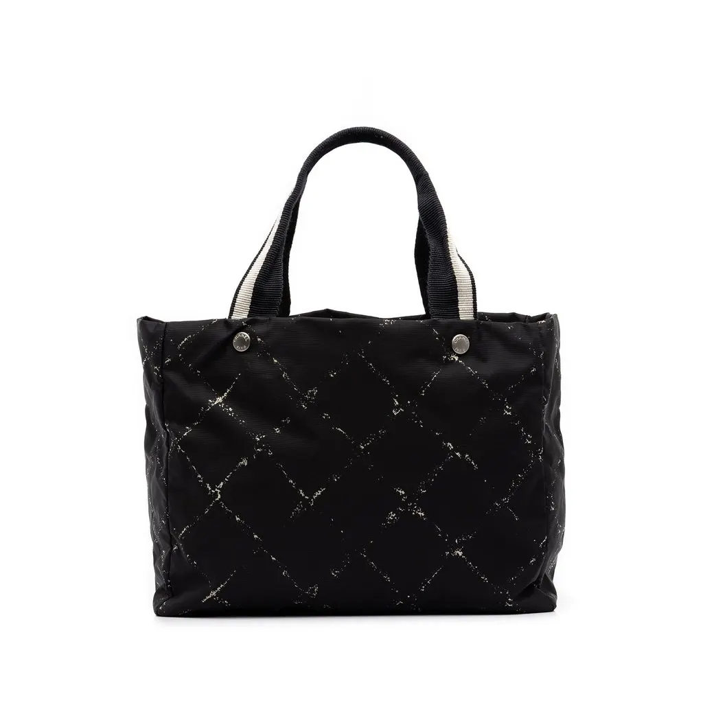 Chanel Old Travel Line Nylon Tote Black Polyamide Very good - Front View