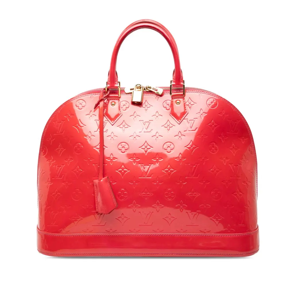 Louis Vuitton Monogram Vernis Alma GM Red Leather Very good - Front View