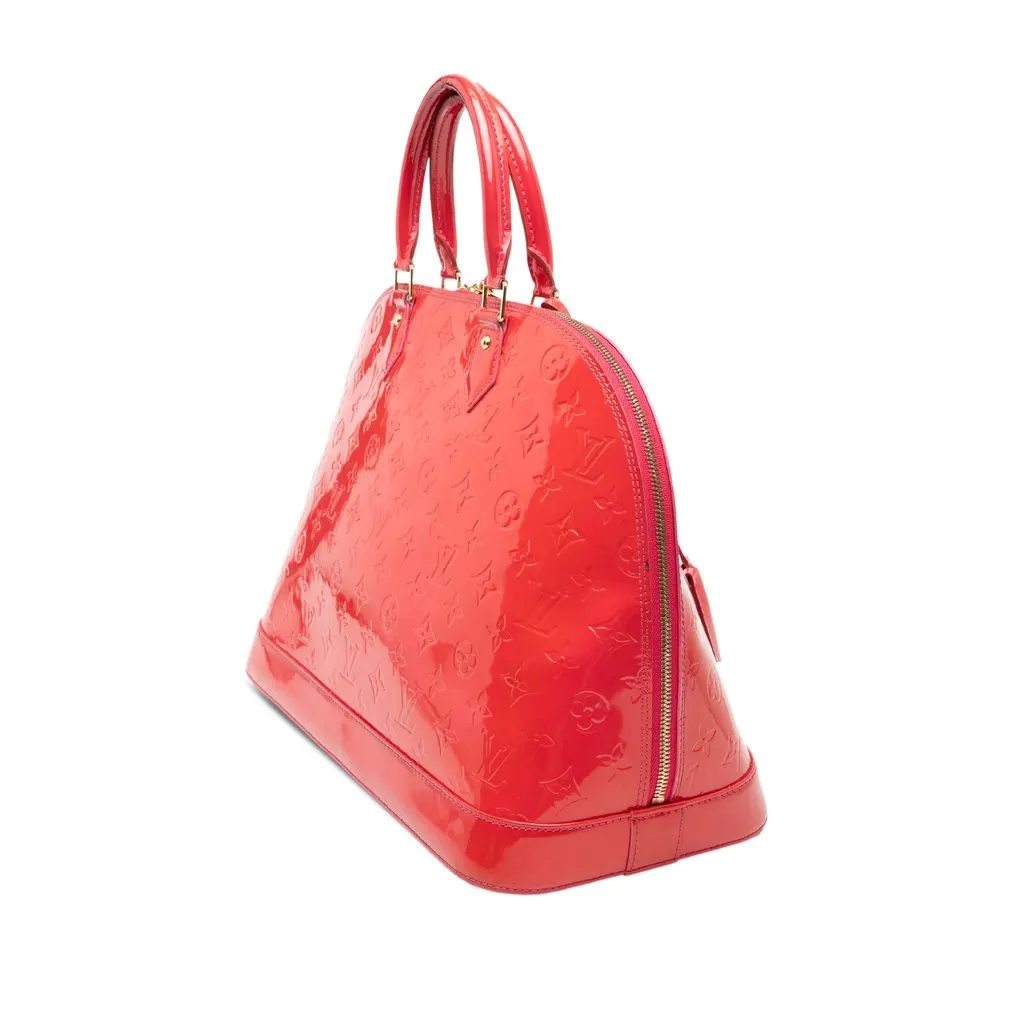 Louis Vuitton Monogram Vernis Alma GM Red Leather Very good - Back View