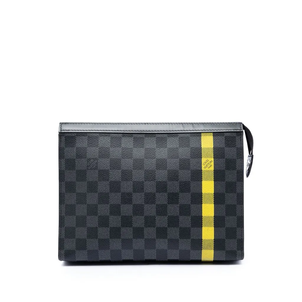 Louis Vuitton Damier Graphite Stripe Pochette Voyage MM Black Very good - Front View