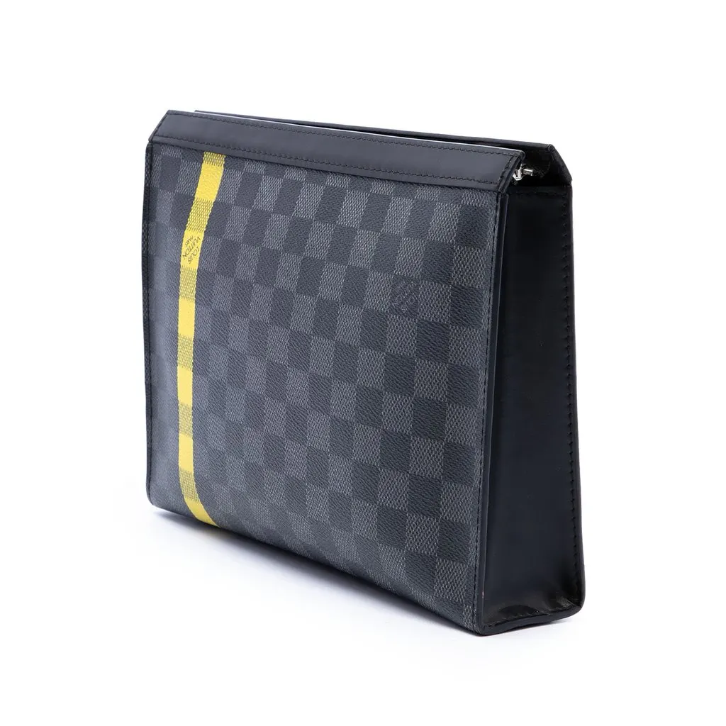 Louis Vuitton Damier Graphite Stripe Pochette Voyage MM Black Very good - Back View