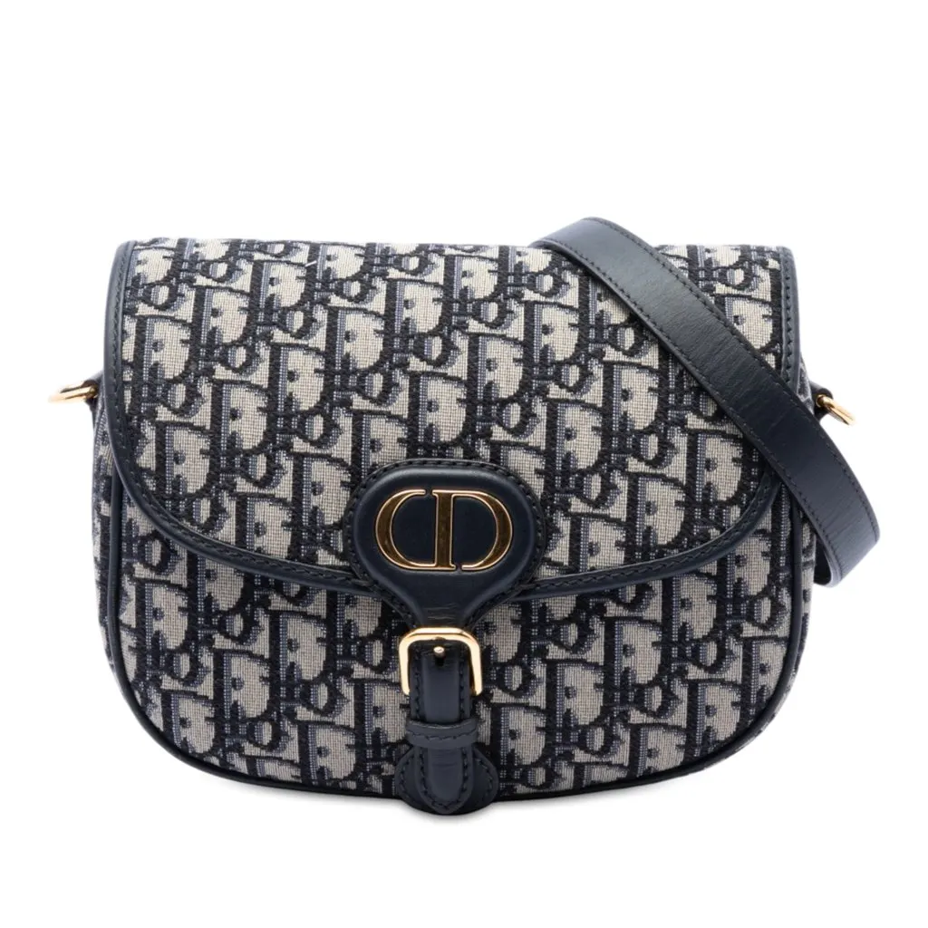 Dior Medium Oblique Canvas Bobby Crossbody Blue Canvas Very good - Front View