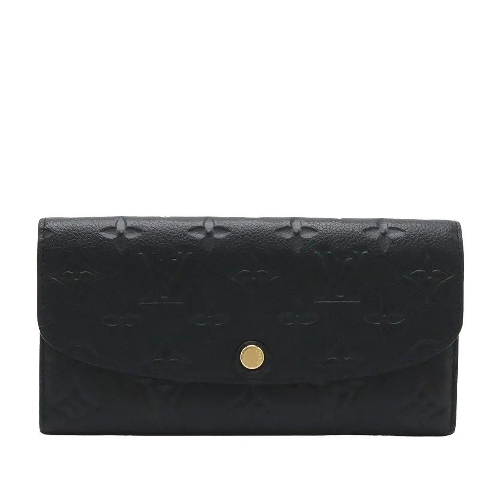 Louis Vuitton Monogram Empreinte Emilie Wallet Black Leather Very good - Front View