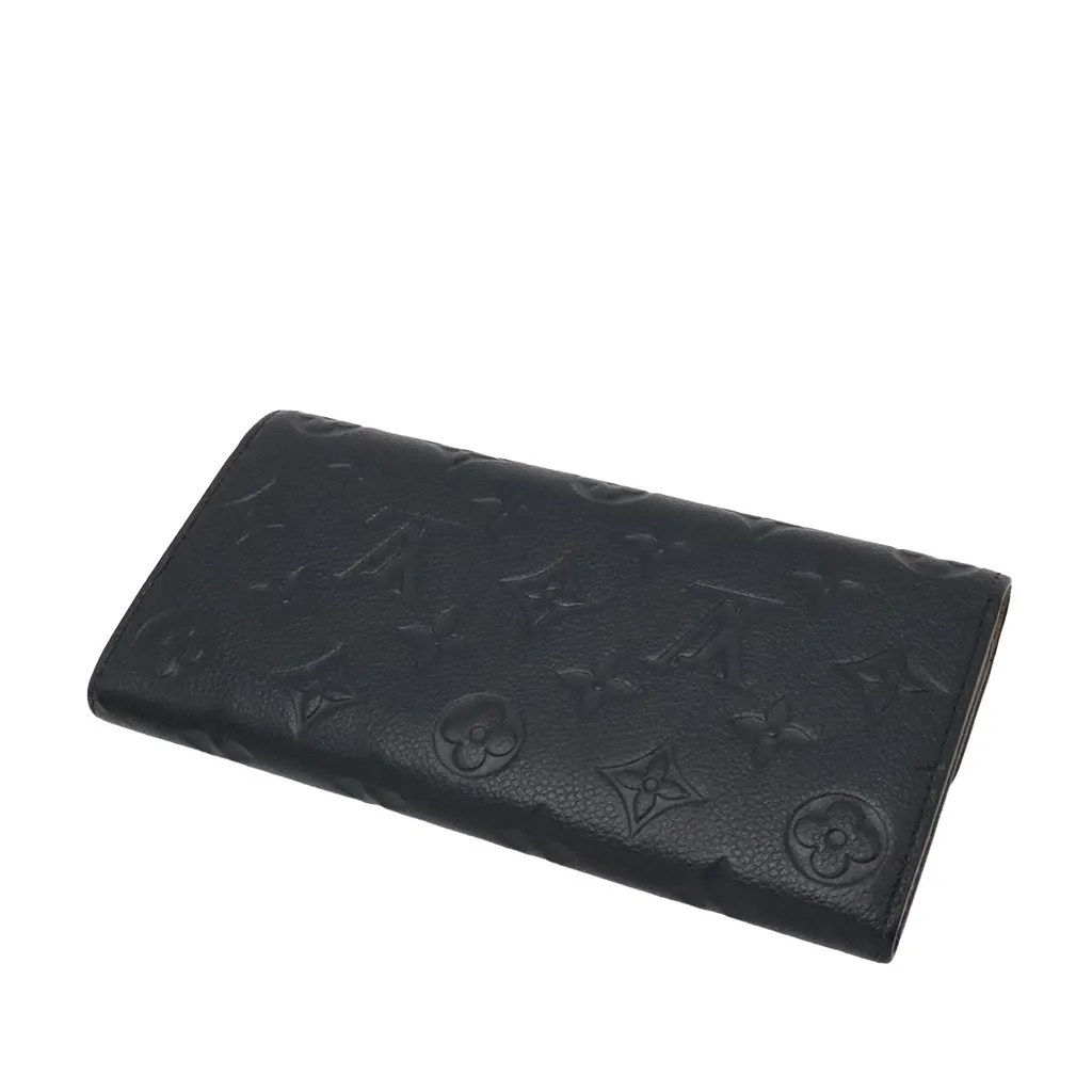 Louis Vuitton Monogram Empreinte Emilie Wallet Black Leather Very good - Back View